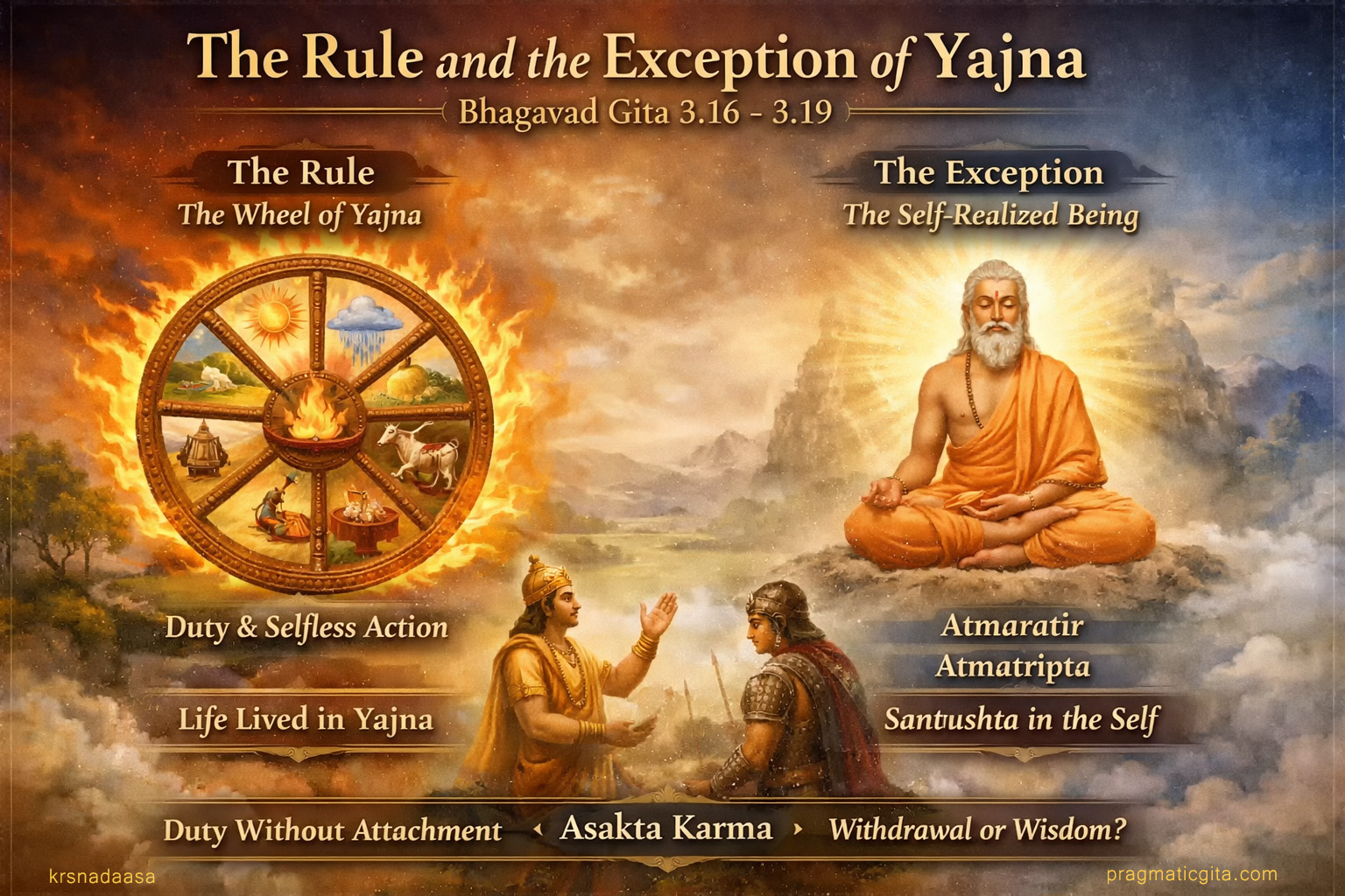 The sacred wheel of yajna and its only exception